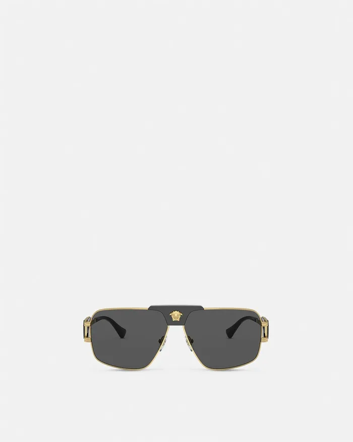 Versace Sunglasses Men Navigator Sunglasses Blackgold