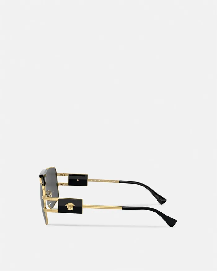 Versace Sunglasses Men Navigator Sunglasses Blackgold