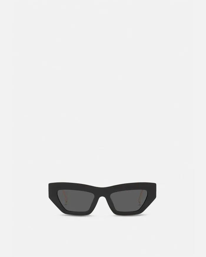 Versace Sunglasses Women 90s Vintage Logo CatEye Sunglasses Black
