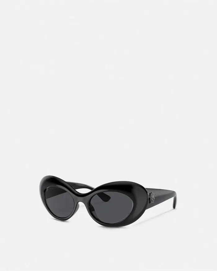Versace Sunglasses Women Maxi La Medusa Oval Sunglasses Blackgold