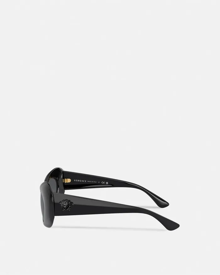 Versace Sunglasses Women Maxi La Medusa Oval Sunglasses Blackgold