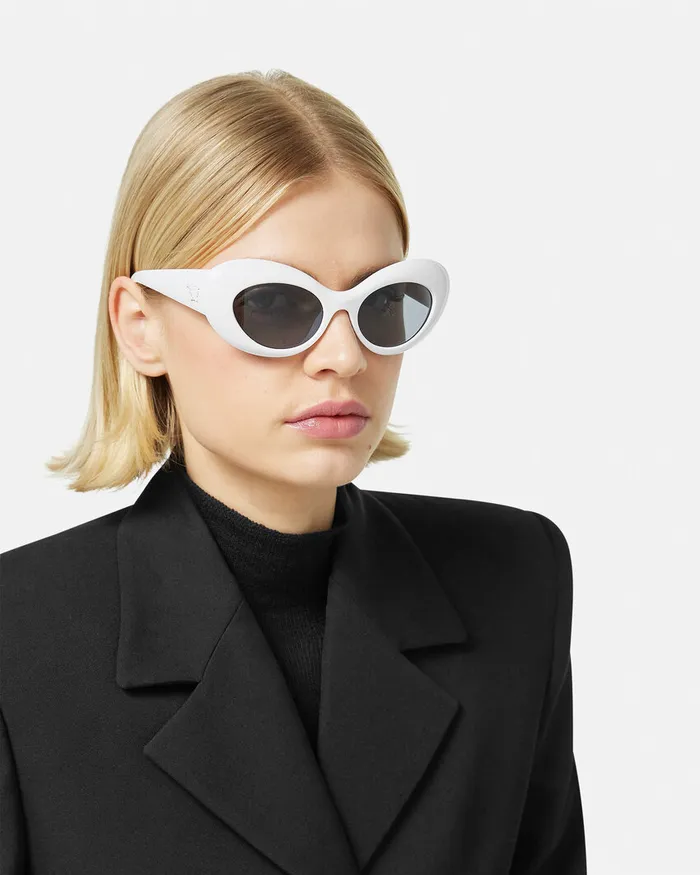 Versace Sunglasses Women Maxi La Medusa Oval Sunglasses Havana