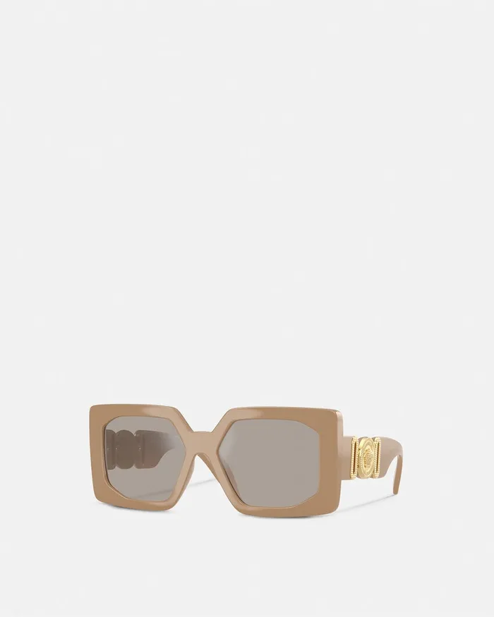 Versace Sunglasses Women Medusa Biggie Maxi Sunglasses Beige