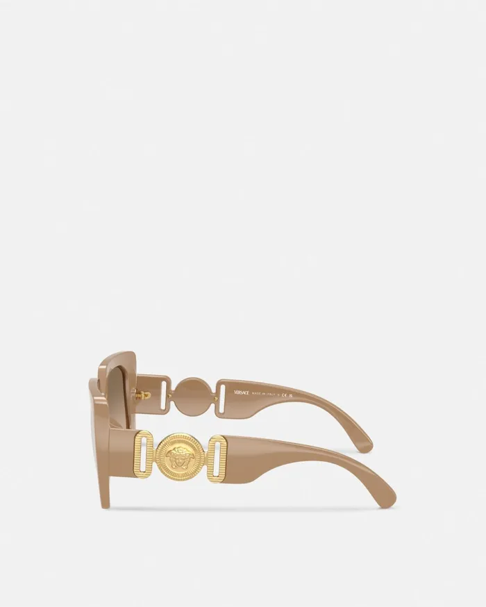 Versace Sunglasses Women Medusa Biggie Maxi Sunglasses Beige