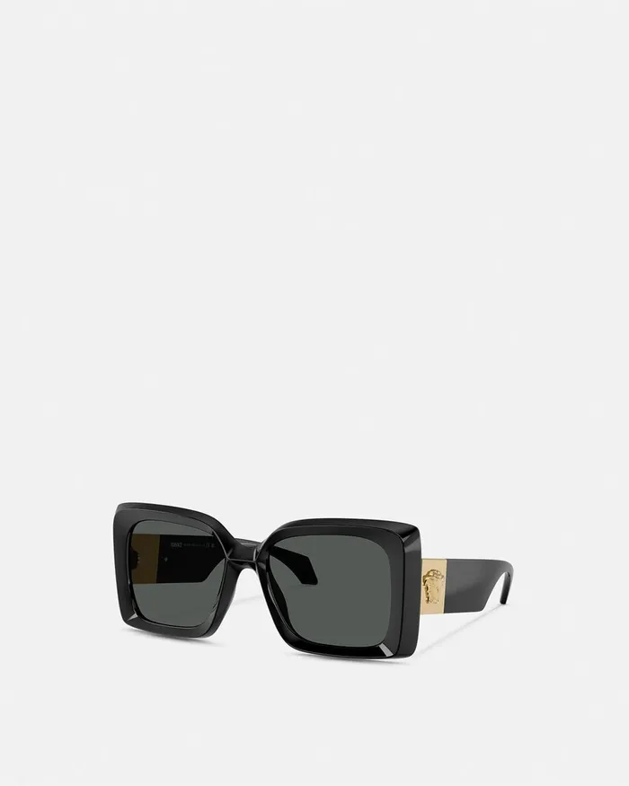 Versace Sunglasses Women Medusa Plaque Maxi Sunglasses Blackgold