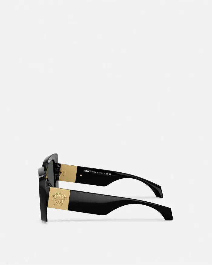 Versace Sunglasses Women Medusa Plaque Maxi Sunglasses Blackgold