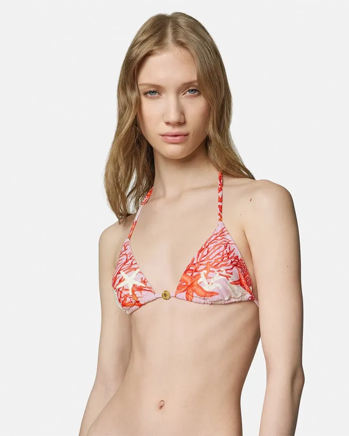 Versace Swimwear Women Barocco Sea Bikini Top Pinkprint