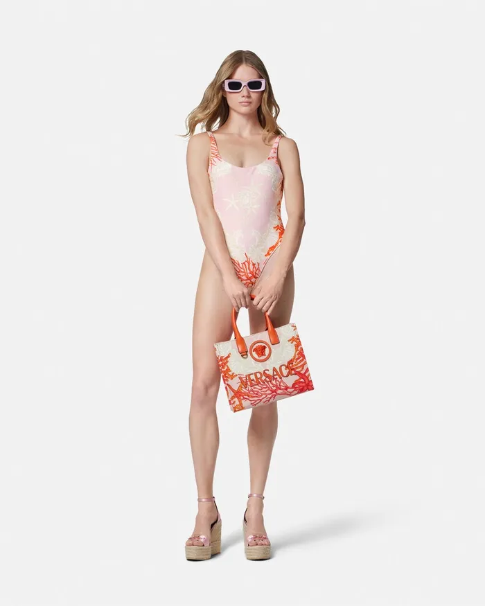Versace Swimwear Women Barocco Sea OnePiece Swimsuit Pinkprint