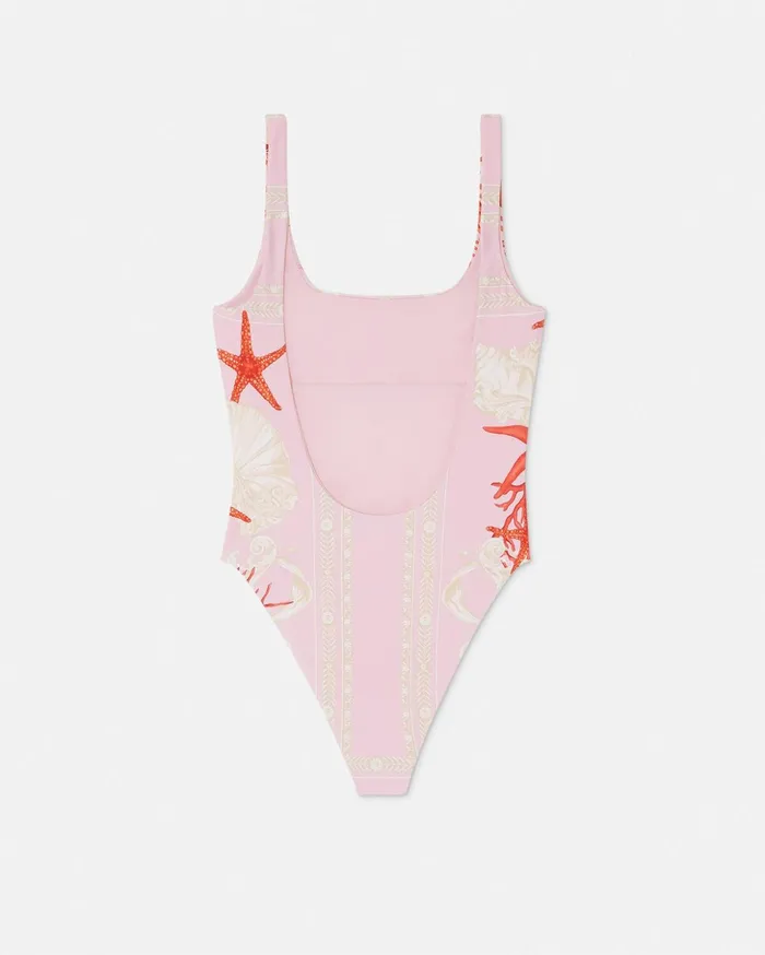 Versace Swimwear Women Barocco Sea OnePiece Swimsuit Pinkprint