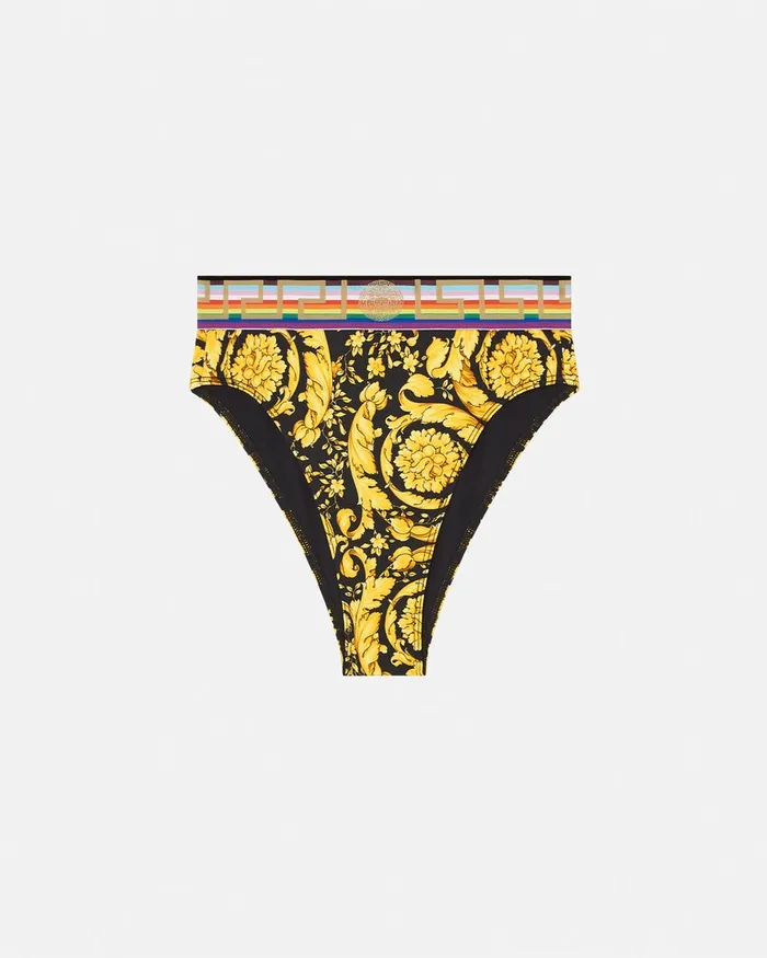 Versace Swimwear Women Pride Barocco Bikini Bottoms Blackprint