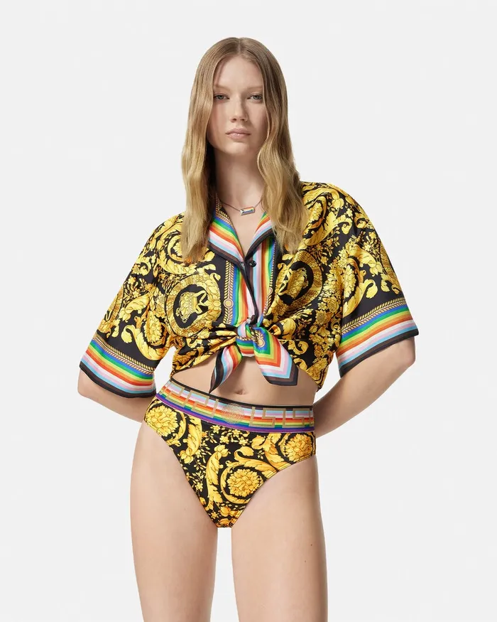 Versace Swimwear Women Pride Barocco Bikini Bottoms Blackprint