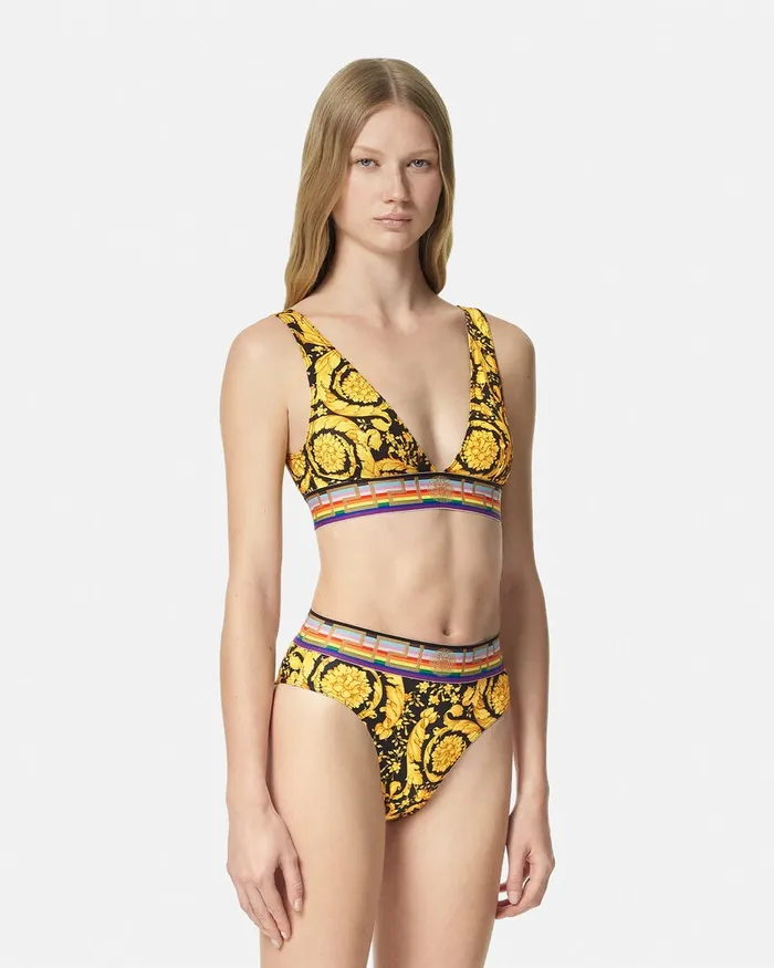 Versace Swimwear Women Pride Barocco Bikini Bottoms Blackprint