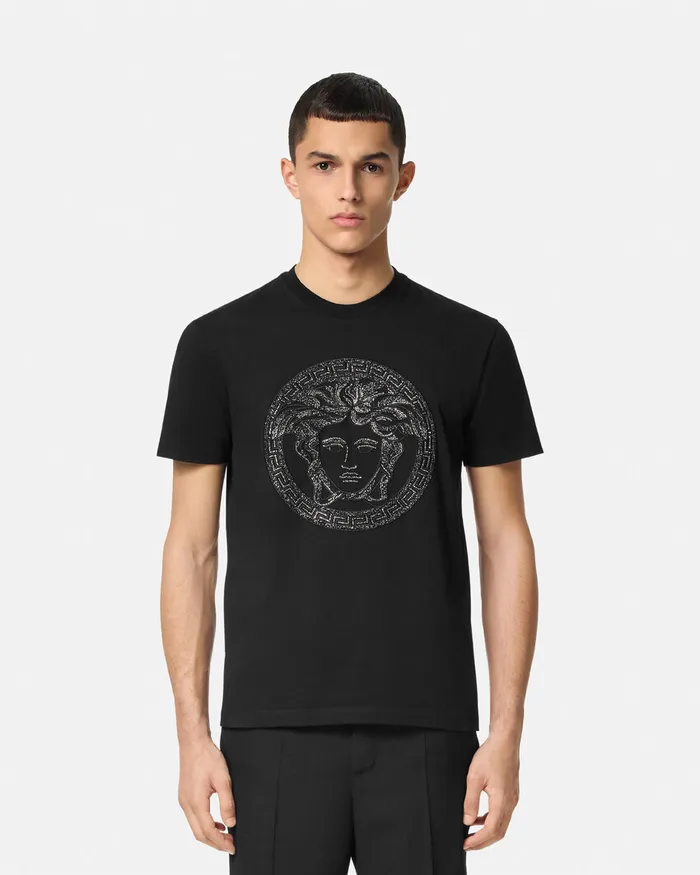 Versace TShirts and Polos Men Crystal Medusa TShirt Black