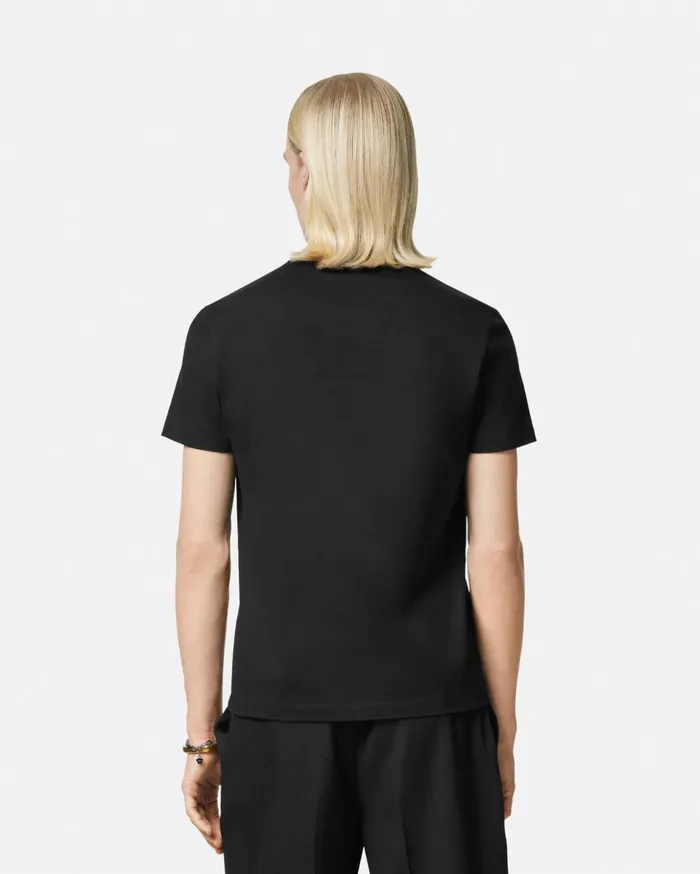 Versace TShirts and Polos Men Embroidered Coupe Blason TShirt Black