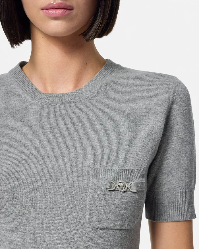 Versace TShirts and Sweatshirts Women CashmereBlend Knit Top Gray