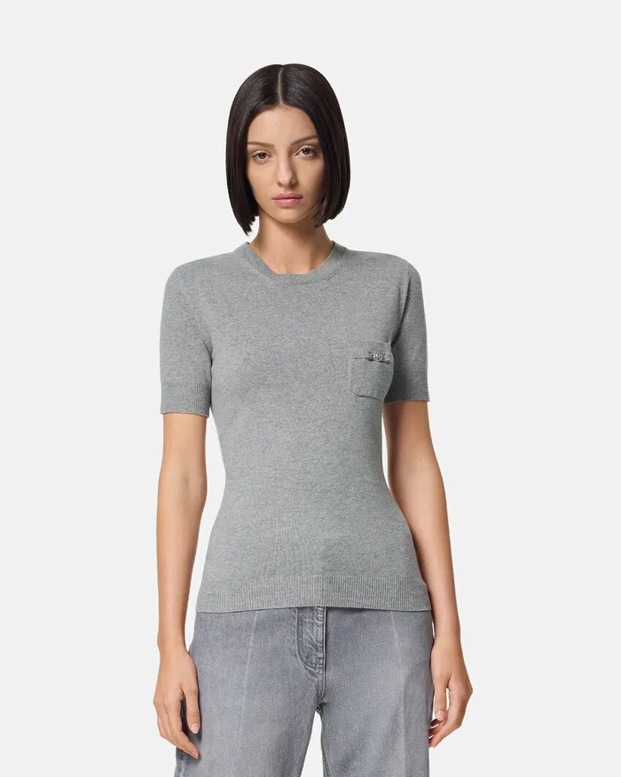 Versace TShirts and Sweatshirts Women CashmereBlend Knit Top Gray