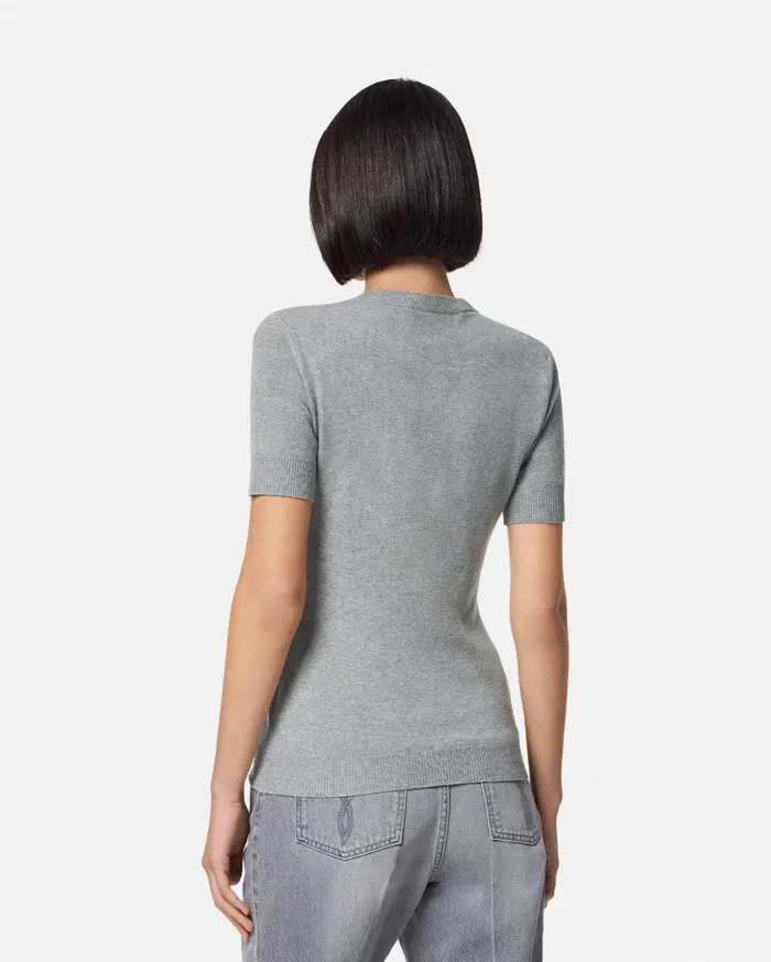 Versace TShirts and Sweatshirts Women CashmereBlend Knit Top Gray