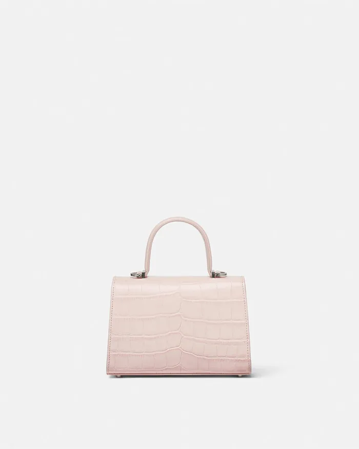 Versace Top Handle Women CrocEffect Medusa 03995 Small Handbag Light Pink