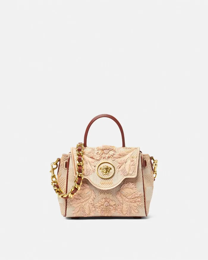 Versace Top Handle Women La Medusa Small Handbag Beige