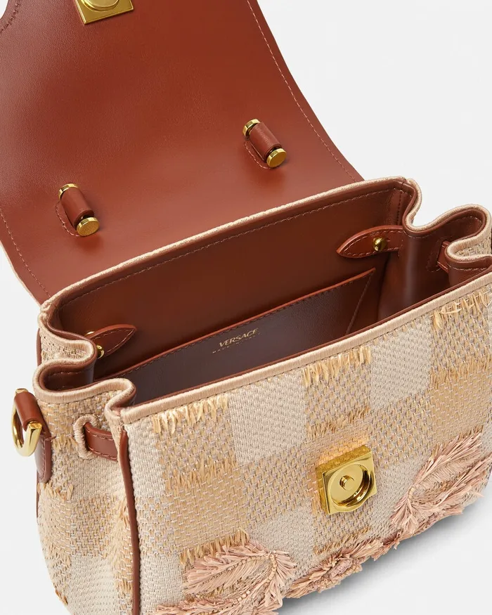 Versace Top Handle Women La Medusa Small Handbag Beige