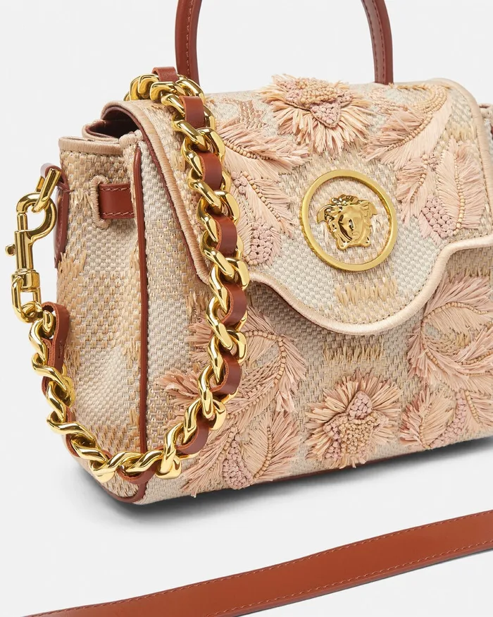 Versace Top Handle Women La Medusa Small Handbag Beige
