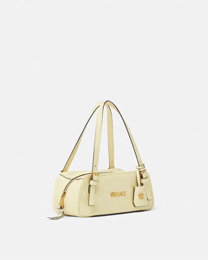 Versace Top Handle Women Tag Bowling Shoulder Bag Yellow