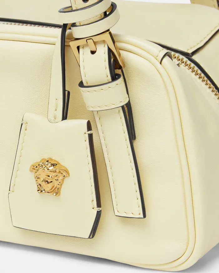 Versace Top Handle Women Tag Bowling Shoulder Bag Yellow