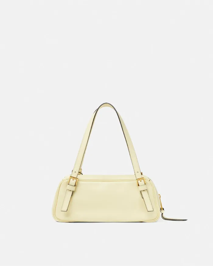Versace Top Handle Women Tag Bowling Shoulder Bag Yellow
