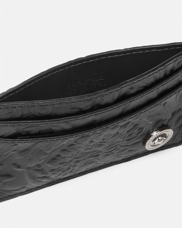 Versace Wallets Men Medusa Biggie Barocco Cardholder Black
