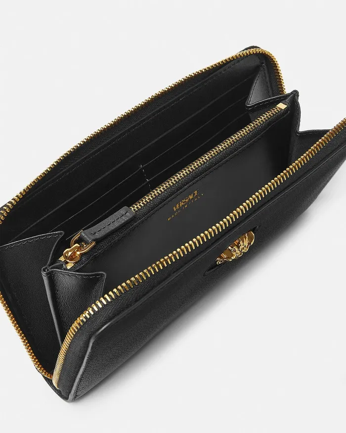 Versace Wallets Women La Medusa Long Wallet Black