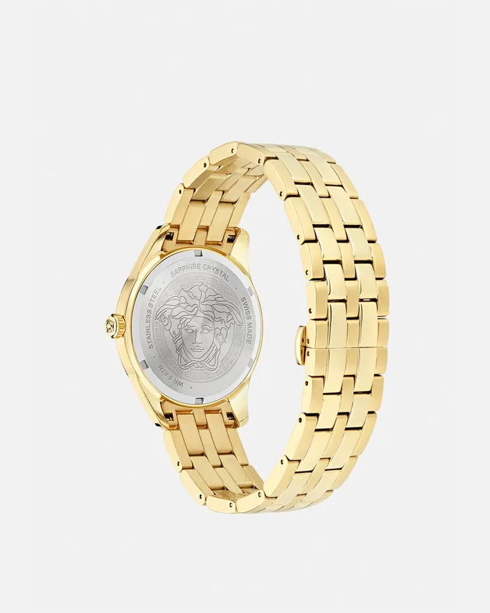 Versace Watches Men Greca Time Gmt Watch Gold