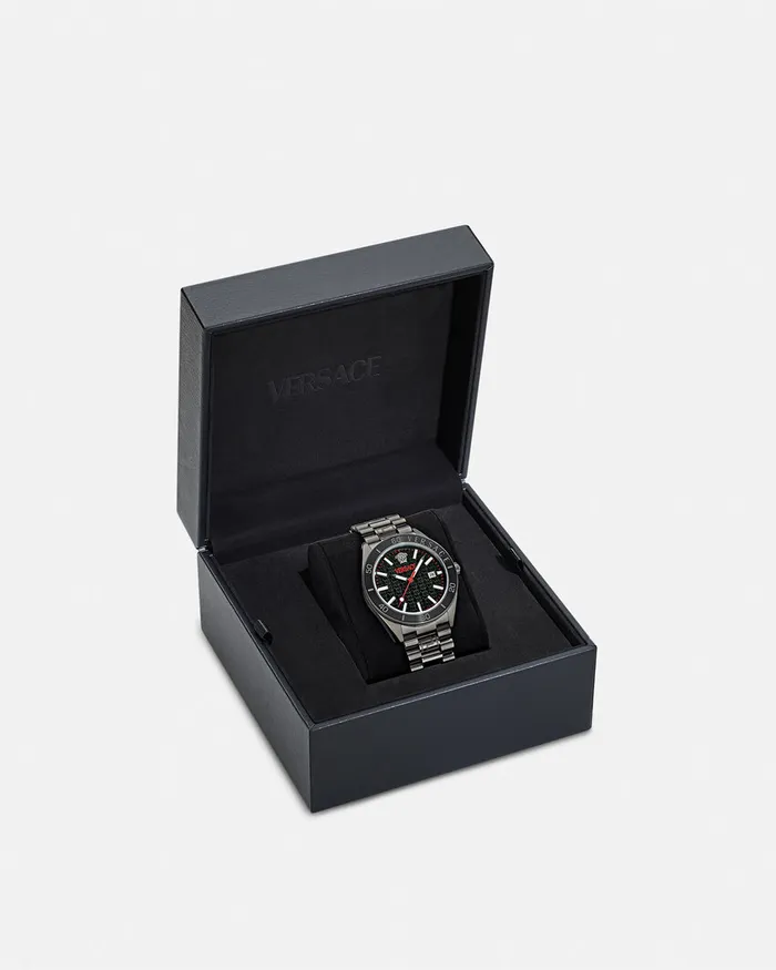 Versace Watches Men VDome Watch Black