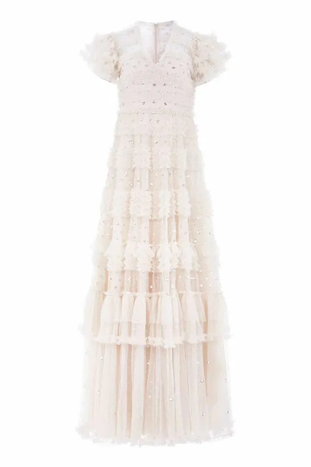 Vivian VNeck Gown Champagne Women Needle and Thread Dresses