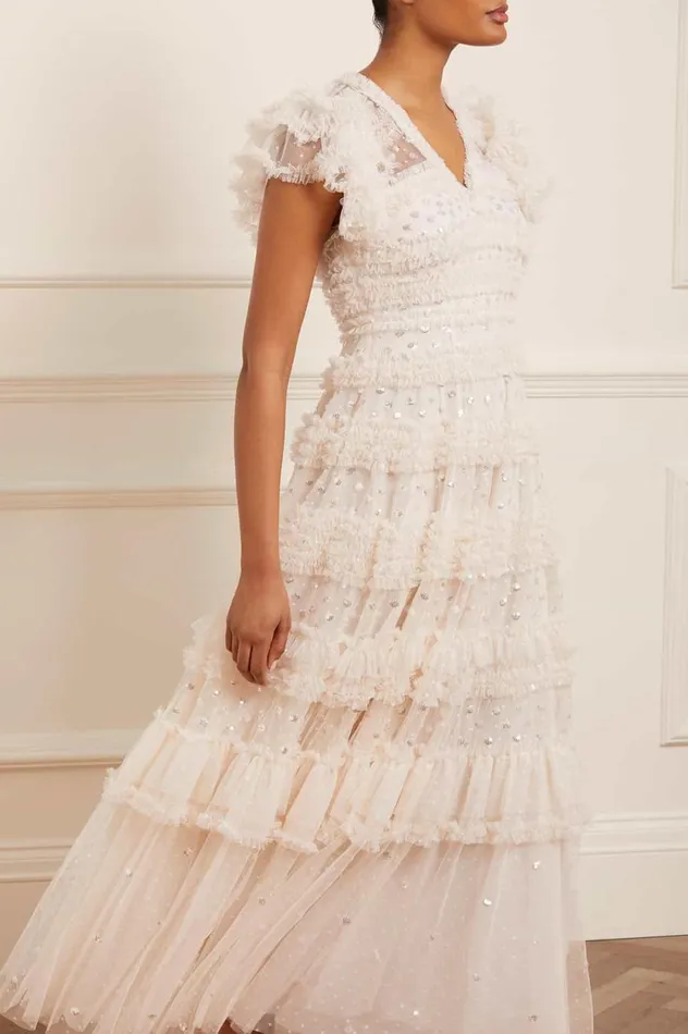 Vivian VNeck Gown Champagne Women Needle and Thread Dresses