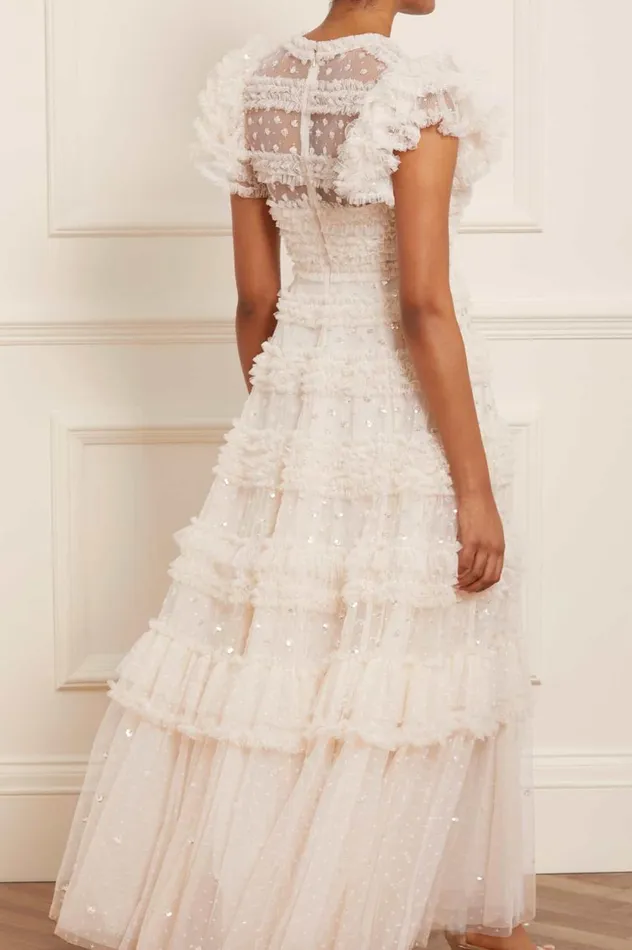 Vivian VNeck Gown Champagne Women Needle and Thread Dresses