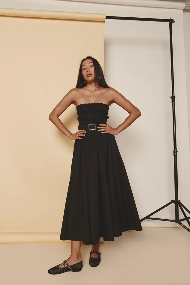 VRG GRL Eliana Midi Dress Black Women MidiMaxi Dresses