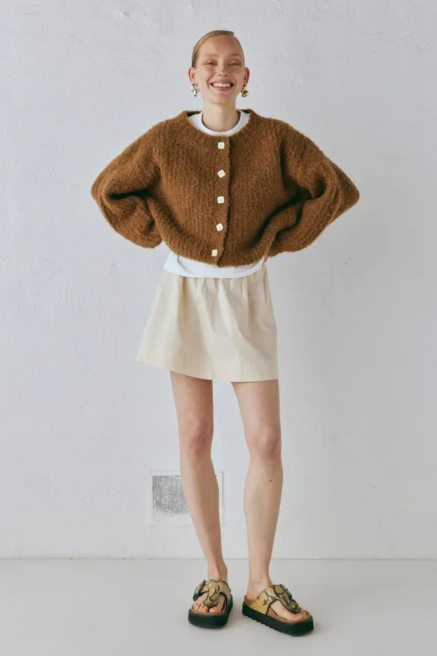 VRG GRL Elsie Knit Cardigan Copper Women JumpersSweaters VRG GRL Elsie Knit Cardigan Copper Women JumpersSweaters