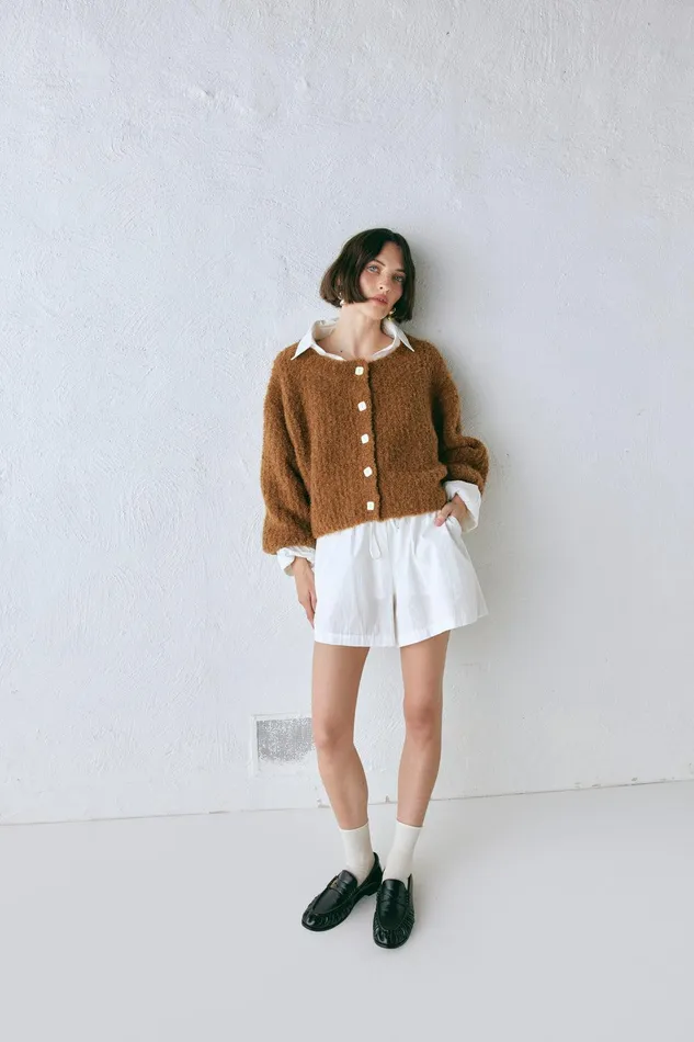 VRG GRL Elsie Knit Cardigan Copper Women JumpersSweaters VRG GRL Elsie Knit Cardigan Copper Women JumpersSweaters