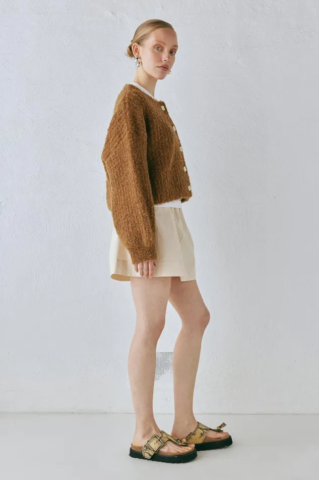 VRG GRL Elsie Knit Cardigan Copper Women JumpersSweaters VRG GRL Elsie Knit Cardigan Copper Women JumpersSweaters