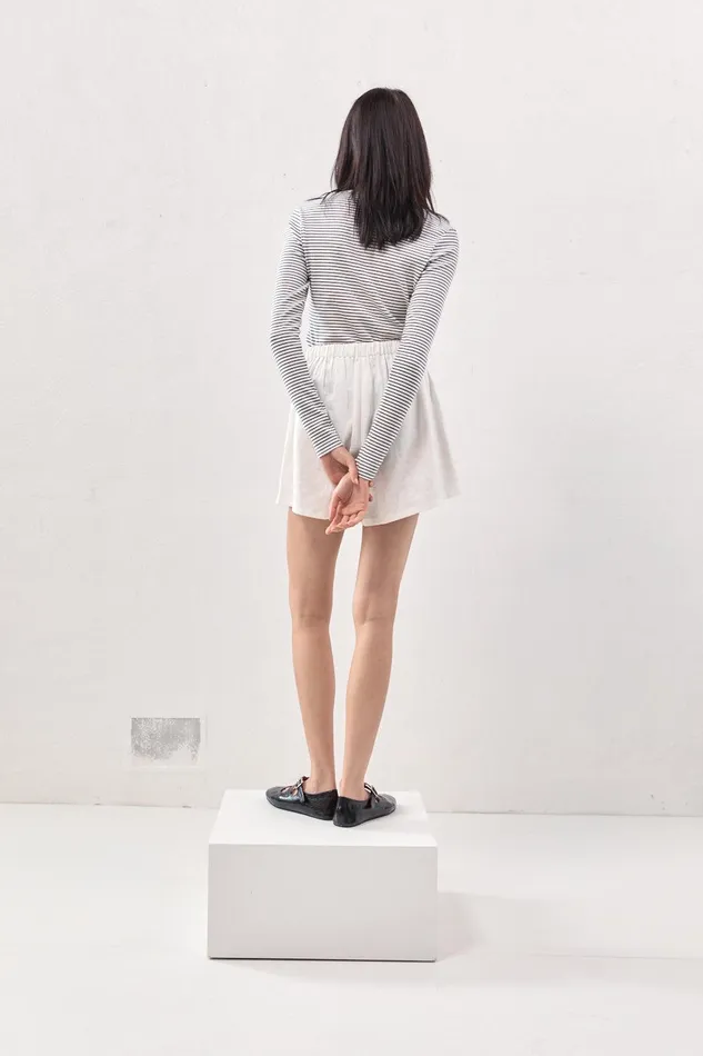VRG GRL Jardin Linen Mini Skort White Women Skorts