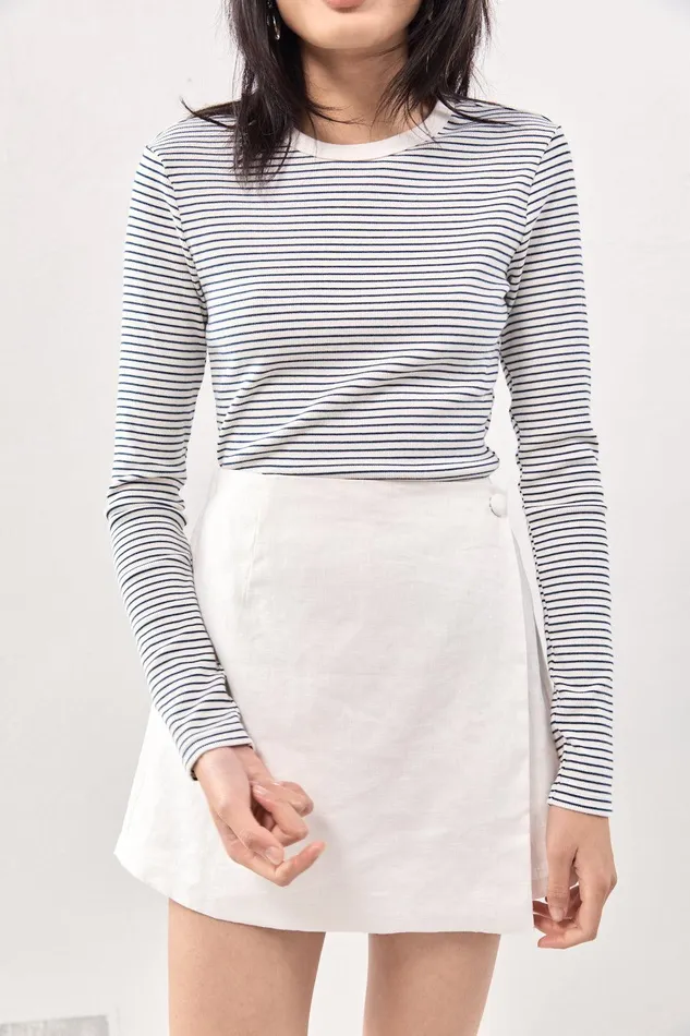 VRG GRL Jardin Linen Mini Skort White Women Skorts