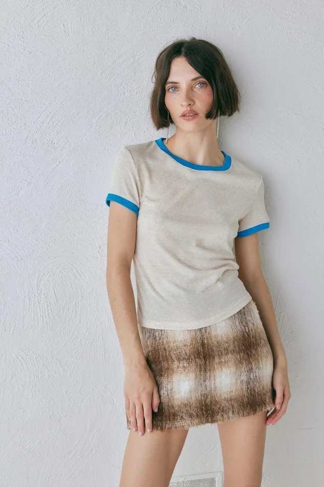 VRG GRL Lane Tee Oatmeal Women Short Sleeve VRG GRL Lane Tee Oatmeal Women Short Sleeve