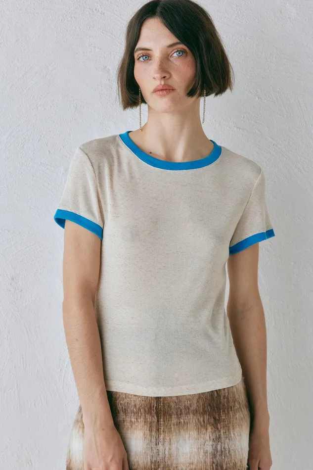 VRG GRL Lane Tee Oatmeal Women Short Sleeve VRG GRL Lane Tee Oatmeal Women Short Sleeve
