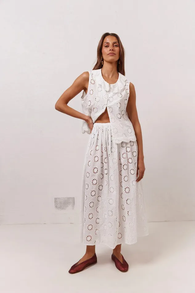 VRG GRL Maisie Midi Skirt Anglaise Women Skirts