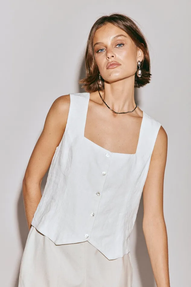 VRG GRL Mimi Top White Women Sleeveless VRG GRL Mimi Top White Women Sleeveless