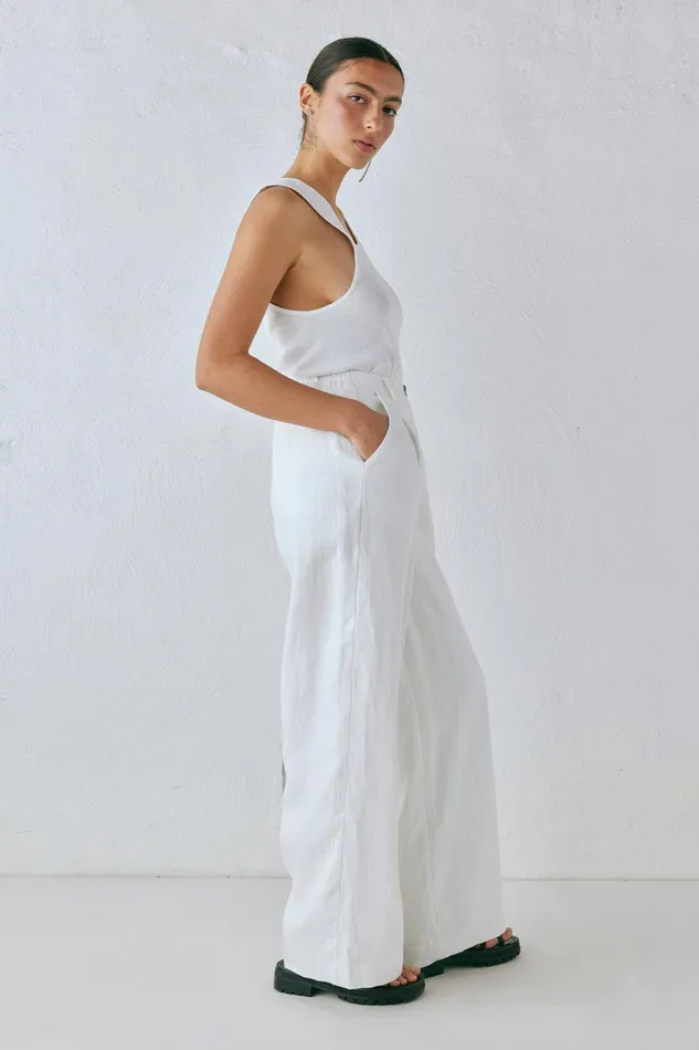 VRG GRL Nahna Linen Pants White Women Pants VRG GRL Nahna Linen Pants White Women Pants