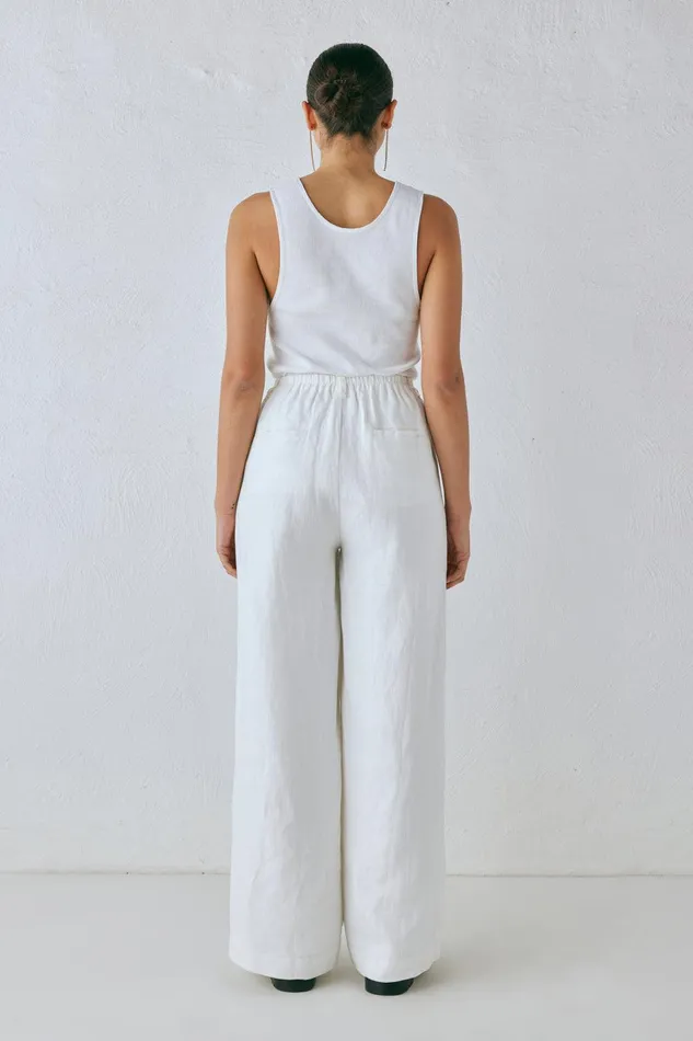 VRG GRL Nahna Linen Pants White Women Pants VRG GRL Nahna Linen Pants White Women Pants