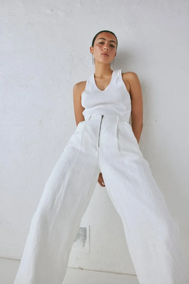 VRG GRL Nahna Linen Pants White Women Pants VRG GRL Nahna Linen Pants White Women Pants