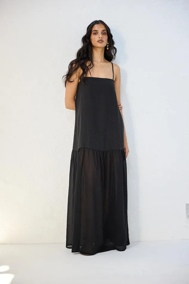 VRG GRL Nora Maxi Dress Black Women MidiMaxi Dresses