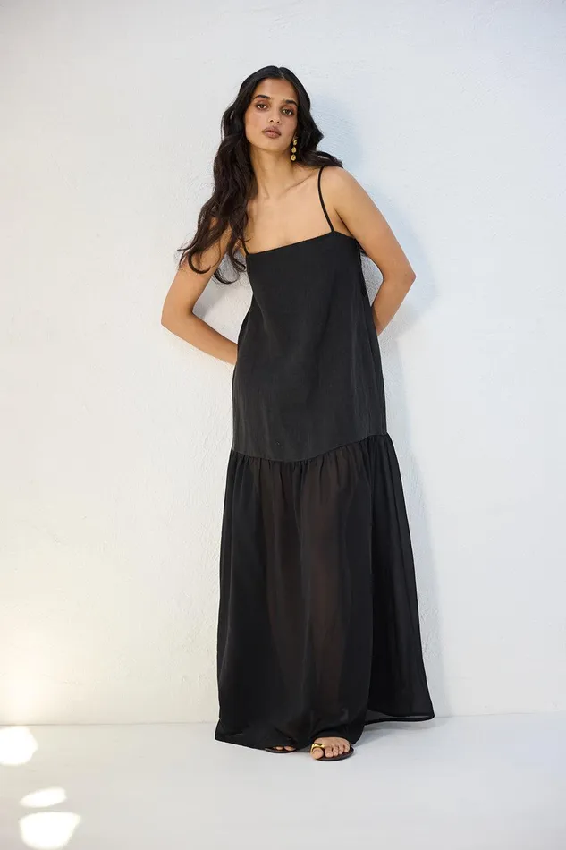 VRG GRL Nora Maxi Dress Black Women MidiMaxi Dresses